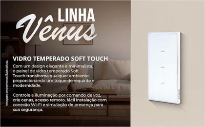 Imagem de Interruptor Inteligente Vênus Wifi 3 Botões Ekaza Branco 4X2