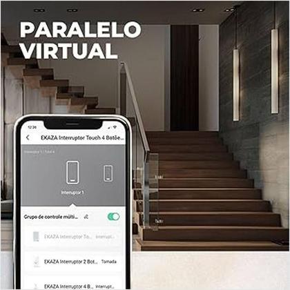 Imagem de Interruptor Inteligente Vênus Wifi 3 Botões Ekaza Preto 4X2