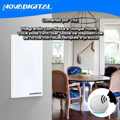 Imagem de Interruptor Inteligente Wi-fi 1 Botões Nova Digital Original