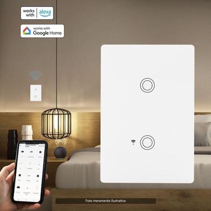 Imagem de Interruptor Inteligente Wi-Fi 2 Botão Alexa Margirius