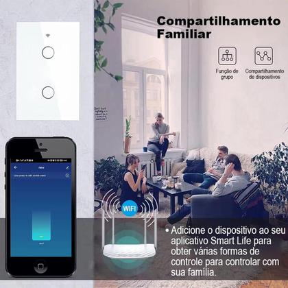 Imagem de Interruptor Inteligente Wi Fi 2 Botões Touch Smart Branco