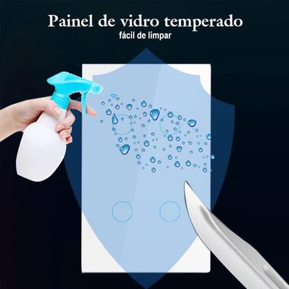 Imagem de Interruptor Inteligente Wi Fi 4 Botões Touch Smart Branco