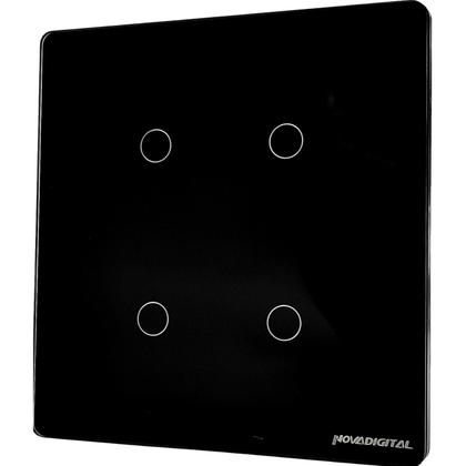 Imagem de Interruptor Inteligente Wi-Fi 4x4 de 4 Botões PRETO SY-BR4-B-4X4 Novadigital casa automatizada