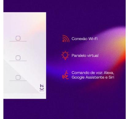 Imagem de Interruptor Inteligente Wi-fi 6 Botões 4x4 Touch Branco Geonav