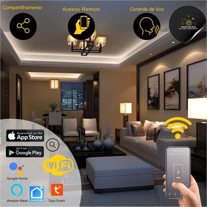 Imagem de Interruptor Inteligente Wi-fi EKAZA Touch 6 Botões Branco