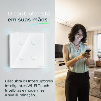 Imagem de Interruptor Inteligente Wi-Fi Touch 3 teclas Preto EIW 1003 Intelbras