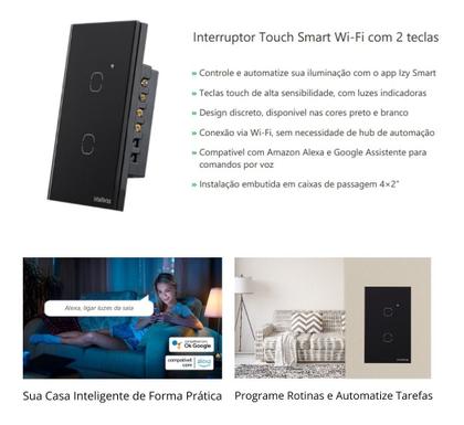 Imagem de Interruptor Inteligente Wi-fi Wireless 2 Botões Intelbras Preto
