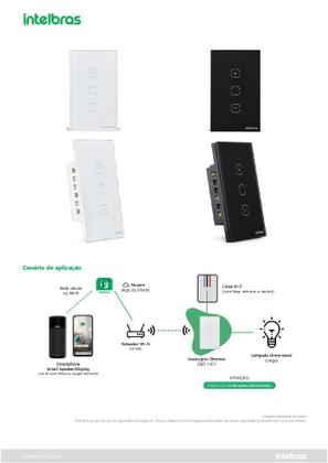 Imagem de Interruptor Inteligente Wi-fi Wireless 3 Botões Intelbras