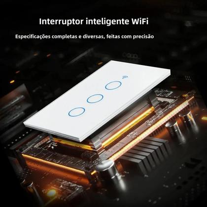 Imagem de Interruptor Inteligente Wi-Fi/Zigbee 1 a 4 Gangs - Sem Fio Neutro - Controle de Luz LED