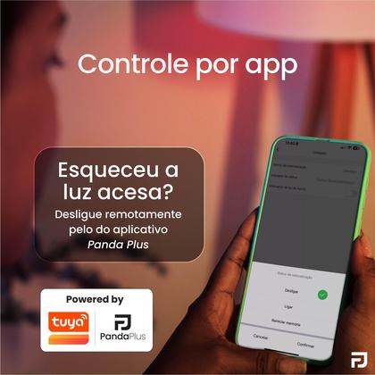 Imagem de Interruptor Inteligente Wifi 2 Botões Touch 1 Tomada 16A Bivolt Smartlife Tuya PandaPlus Alexa Google Comando Voz e App