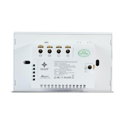 Imagem de Interruptor Inteligente Wifi 2 Botões Touch e 1 Tomada 20A Branco Ekaza Alexa e Google