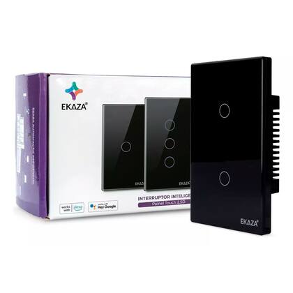 Imagem de Interruptor Inteligente Wifi 2 Botões Touch Smart Ekaza Alexa e Google