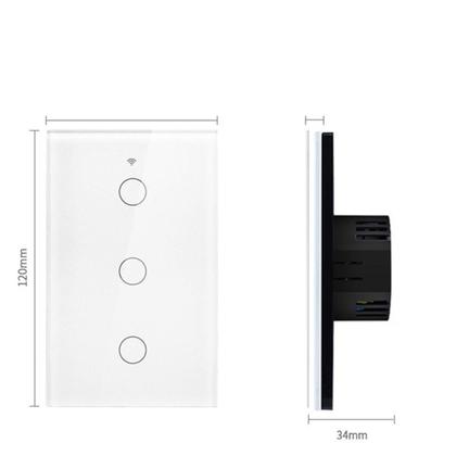 Imagem de Interruptor Inteligente Wifi 3 Botões Led Alexa Google Home