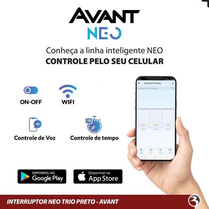 Imagem de Interruptor Inteligente Wifi 3 Botões Touch 4x2 Digital Smart Alexa Google Home - AVANT NEO