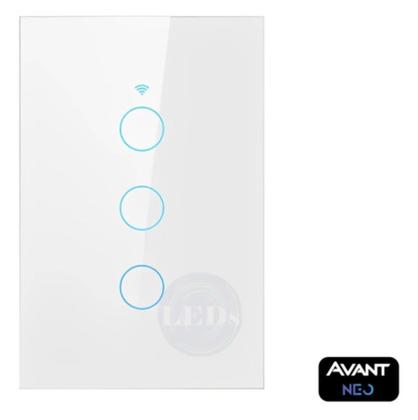 Imagem de Interruptor Inteligente Wifi 3 Botões Touch 4x2 Digital Smart Alexa Google Home - AVANT NEO 