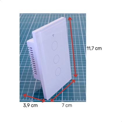 Imagem de Interruptor Inteligente Wifi 3 Botões Touch Alexa Tuya B