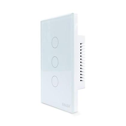 Imagem de Interruptor Inteligente Wifi 3 Botões Touch Smart Ekaza Alexa e Google