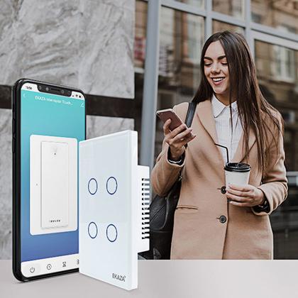 Imagem de Interruptor Inteligente Wifi 4 Botões Touch Smart Ekaza Alexa e Google