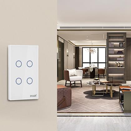 Imagem de Interruptor Inteligente Wifi 4 Botões Touch Smart Ekaza Alexa e Google
