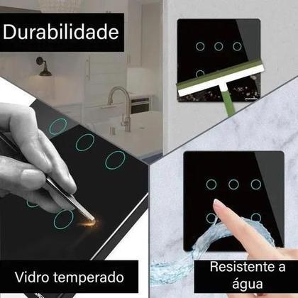 Imagem de Interruptor Inteligente Wifi 6 Botões 4X4 Alexa Google Preto