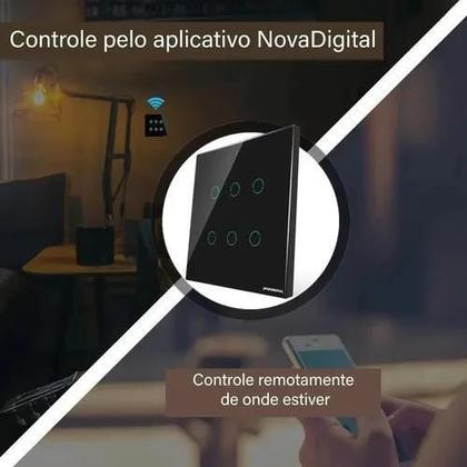 Imagem de Interruptor Inteligente Wifi 6 Botões 4X4 Alexa Google Preto