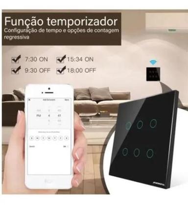 Imagem de Interruptor Inteligente Wifi 6 Botões 4X4 Alexa Google Preto