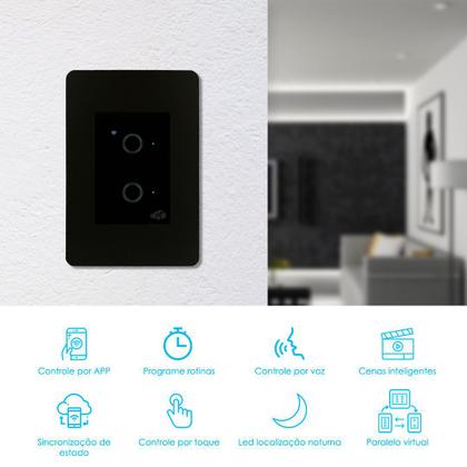 Imagem de Interruptor Inteligente WiFi Coisas Espertas 4x2 De 2 Canais