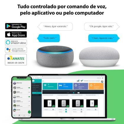 Imagem de Interruptor Inteligente WiFi Coisas Espertas 4x2 De 4 Canais
