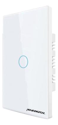 Imagem de Interruptor Inteligente Wifi Novadigital 1 Tecla Botão Touch Tuya Smart Life Alexa Google 110v 220v Bivolt Branco
