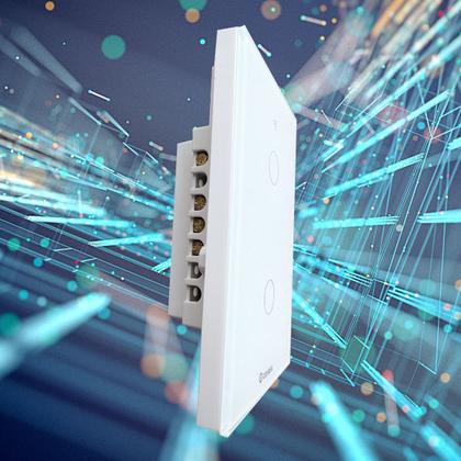 Imagem de Interruptor Inteligente WiFi, Smart Sem Fio Multifuncional 2 botões (MB302 com neutro) Compatível Com Alexa Google