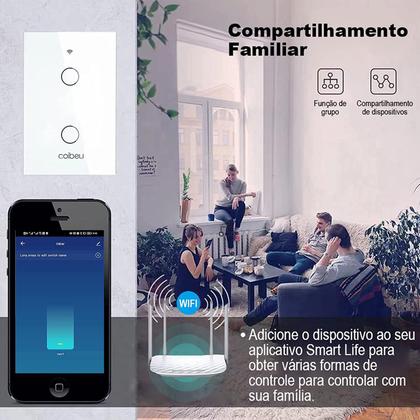 Imagem de Interruptor Inteligente WiFi, Smart Sem Fio Multifuncional 2 botões (MB302 com neutro) Compatível Com Alexa Google
