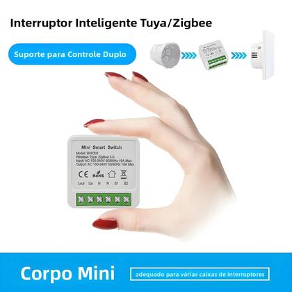 Imagem de Interruptor Inteligente WiFi Tuya ZigBee Módulo De Relé De 2 Vias 220V 110V 16A Controle Por Voz