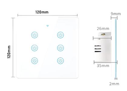 Imagem de Interruptor Inteligente Wifi Wirelles 6 Botões Alexa Bivolt
