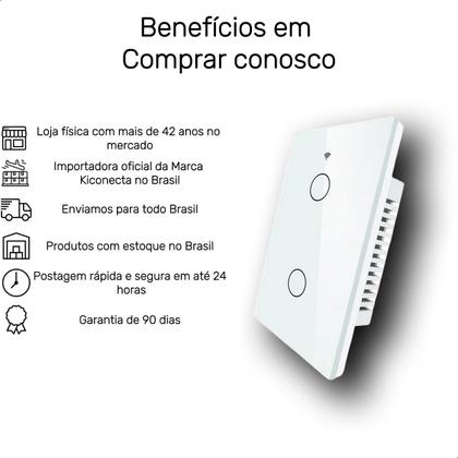 Imagem de Interruptor Inteligente Zigbee 2 Botões Touch Alexa Google B