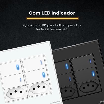 Imagem de Interruptor Inteligente Zigbee 4x4 4 Botões C/tomada Alexa Branco