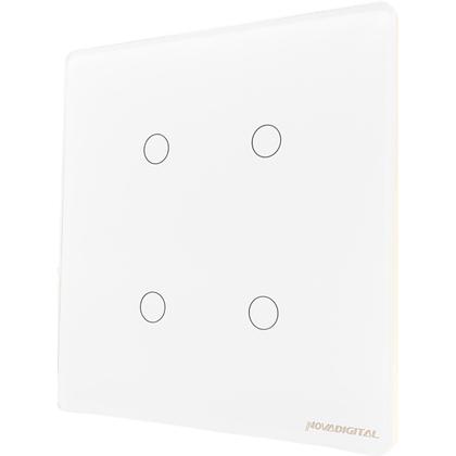 Imagem de Interruptor Inteligente Zigbee 4x4 De 4 Botões compatível Alexa Tuya Smart Life Novadigital (Branco)
