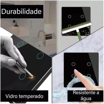 Imagem de Interruptor Inteligente Zigbee 4x4 de 4 Botões Preto NOVADIGITAL