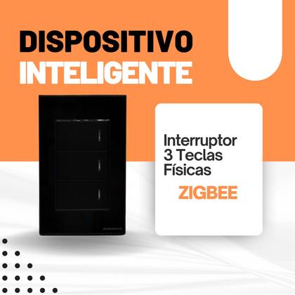 Imagem de Interruptor Inteligente Zigbee com Tecla Fisica Led Indicador compativel com Alexa Google Home