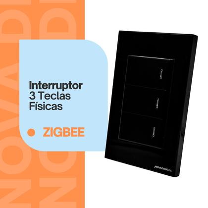 Imagem de Interruptor Inteligente Zigbee com Tecla Fisica Led Indicador compativel com Alexa Google Home