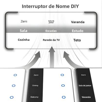 Imagem de Interruptor Inteligente Zigbee DIY Com Controle De Luz Por Toque Tipo EUA Funciona Com Tuya Alexa