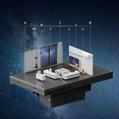 Imagem de Interruptor Inteligente Zigbee Linha Topázio 1 Botão Preto