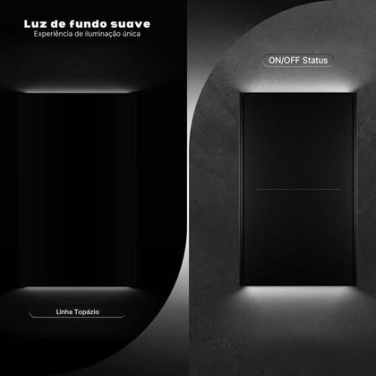 Imagem de Interruptor Inteligente Zigbee Linha Topázio 1 Botão Preto