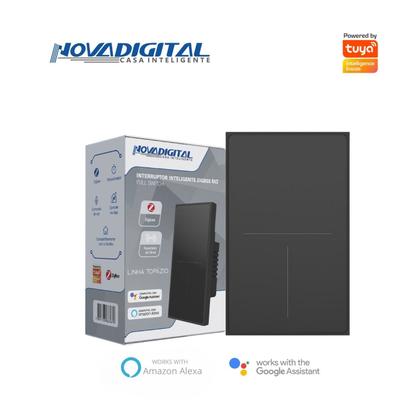 Imagem de Interruptor Inteligente Zigbee Linha Topázio 3 Botões PRETO