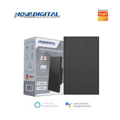 Imagem de Interruptor Inteligente Zigbee Linha Topázio 4 Botões PRETO