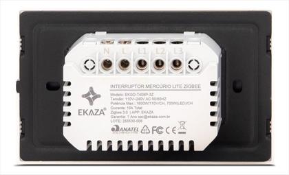 Imagem de Interruptor Inteligente Zigbee Mercúrio Lite 3 Botões Físicos Ekaza Branco