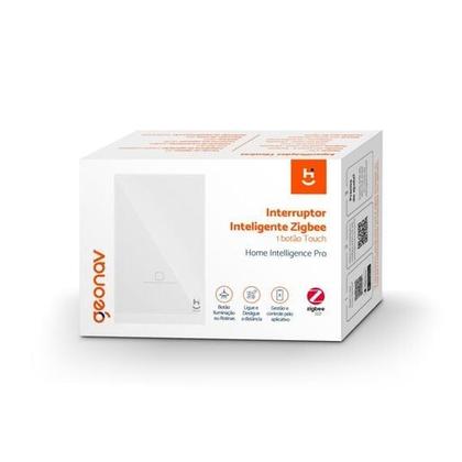 Imagem de Interruptor Inteligente Zigbee Touch 1 Botão Geonav Branco