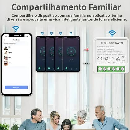 Imagem de Interruptor Mini Breaker Smart WiFi Zigbee3.0 DIY Controle Remoto Timer Sem Fio Para Luzes
