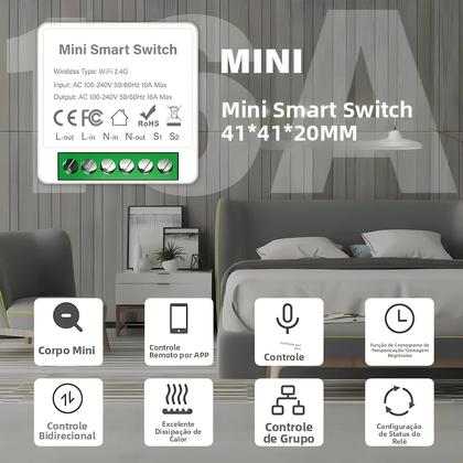 Imagem de Interruptor Mini Breaker Smart WiFi Zigbee3.0 DIY Controle Remoto Timer Sem Fio Para Luzes