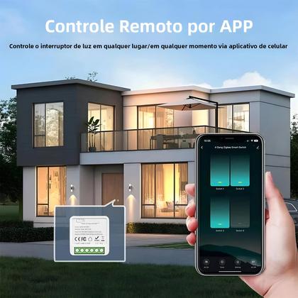 Imagem de Interruptor Mini Breaker Smart WiFi Zigbee3.0 DIY Controle Remoto Timer Sem Fio Para Luzes