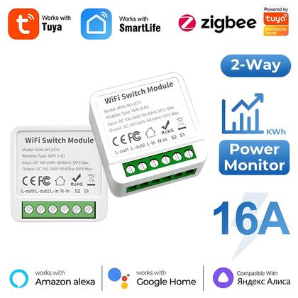 Imagem de Interruptor Mini Breaker Smart WiFi Zigbee3.0 DIY Controle Remoto Timer Sem Fio Para Luzes